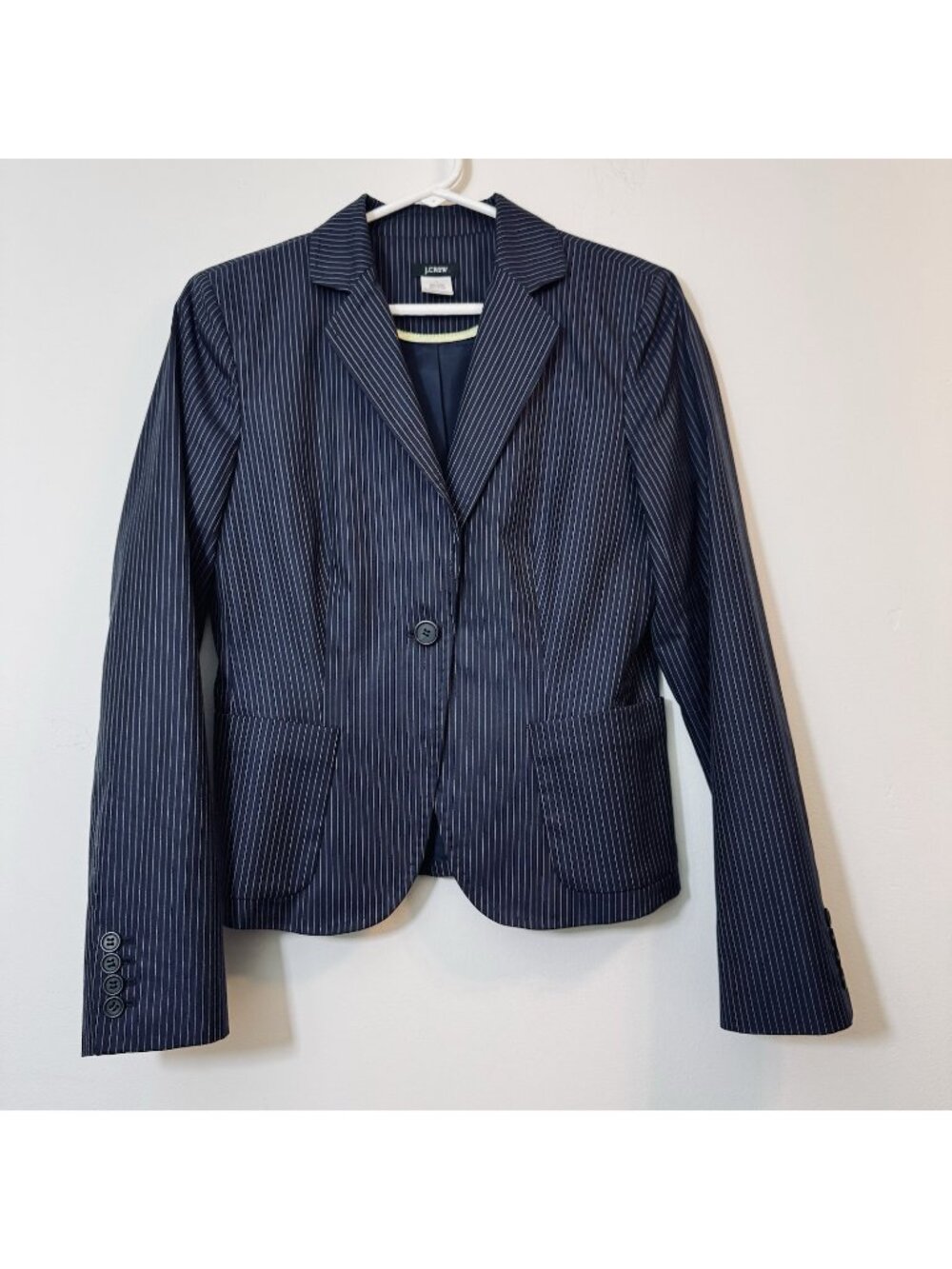 J. Crew Regent Cotton Blazer Size 6 Striped Blue /White Coastal Preppy Blokecore